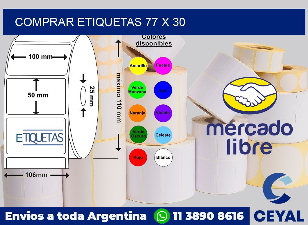 Comprar etiquetas 77 x 30