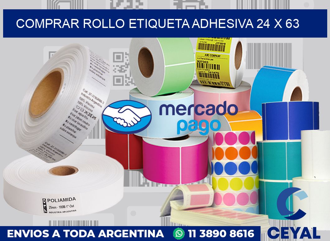 Comprar rollo etiqueta adhesiva 24 x 63