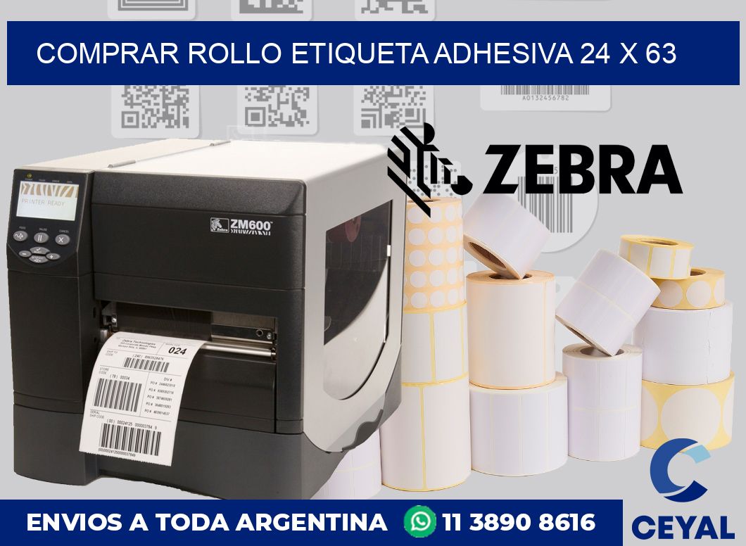 Comprar rollo etiqueta adhesiva 24 x 63