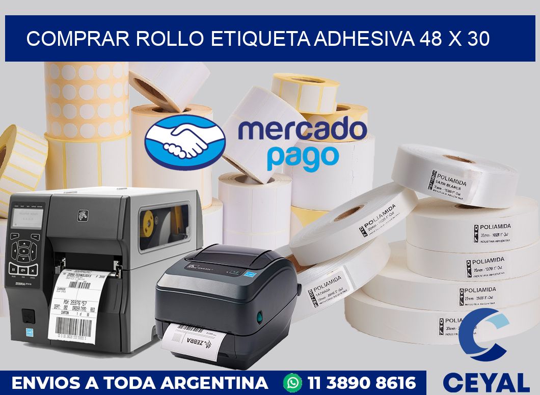 Comprar rollo etiqueta adhesiva 48 x 30