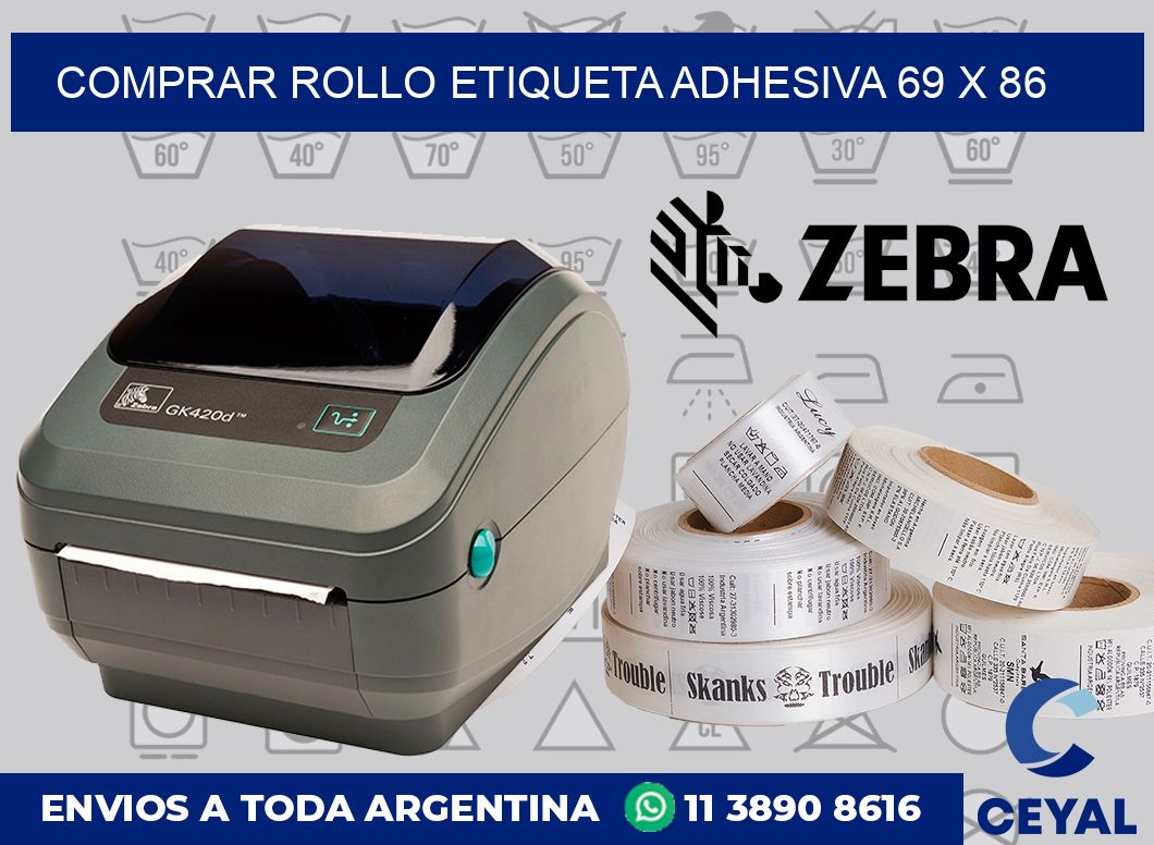 Comprar rollo etiqueta adhesiva 69 x 86