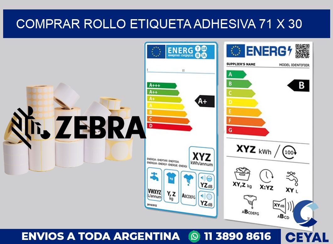 Comprar rollo etiqueta adhesiva 71 x 30