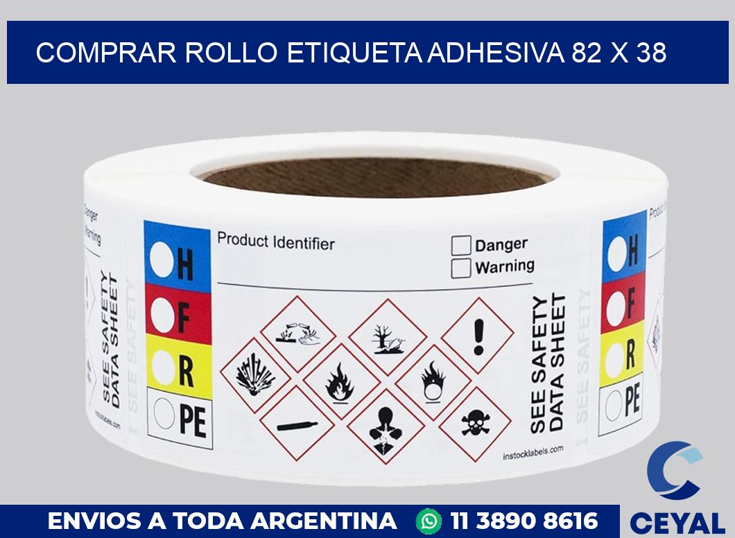 Comprar rollo etiqueta adhesiva 82 x 38