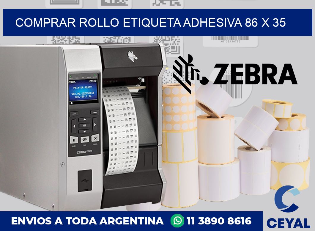 Comprar rollo etiqueta adhesiva 86 x 35