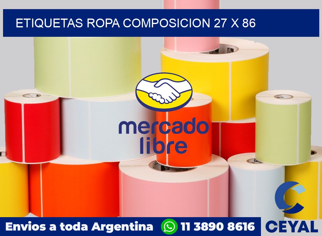 Etiquetas ropa composicion 27 x 86