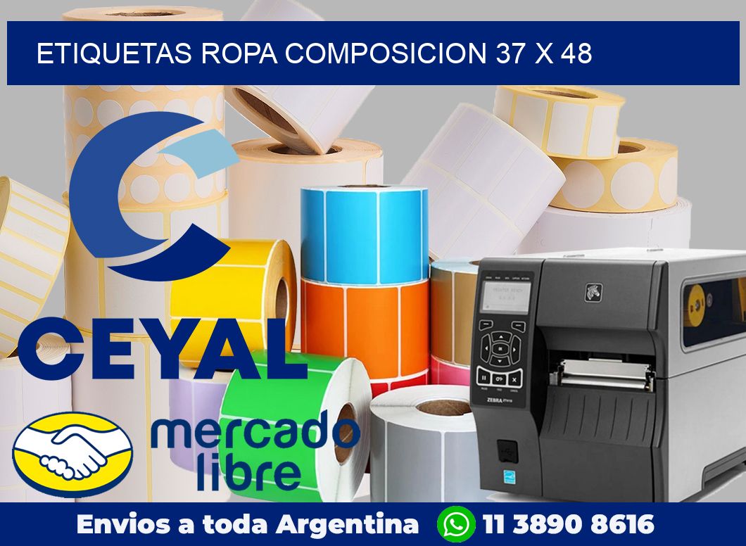 Etiquetas ropa composicion 37 x 48