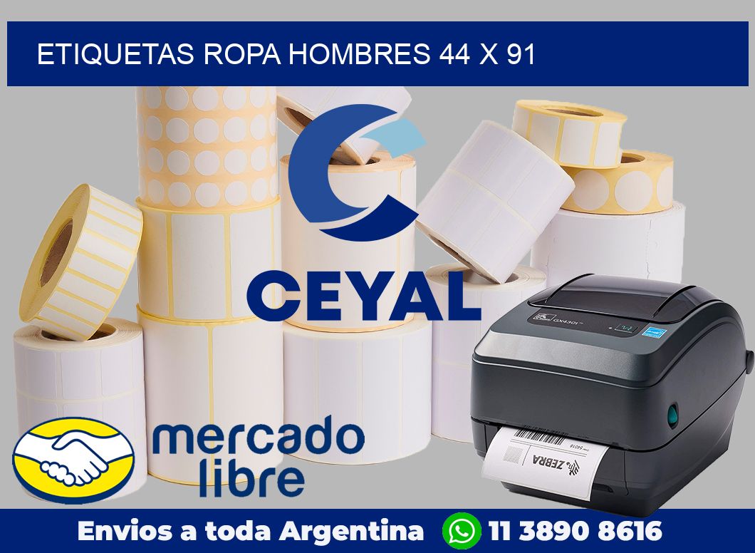 Etiquetas ropa hombres 44 x 91