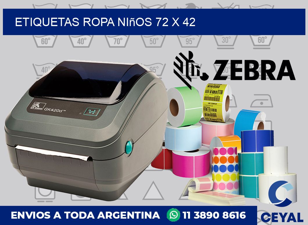 Etiquetas ropa niños 72 x 42