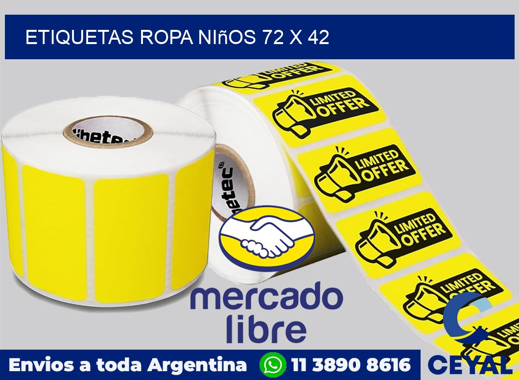 Etiquetas ropa niños 72 x 42