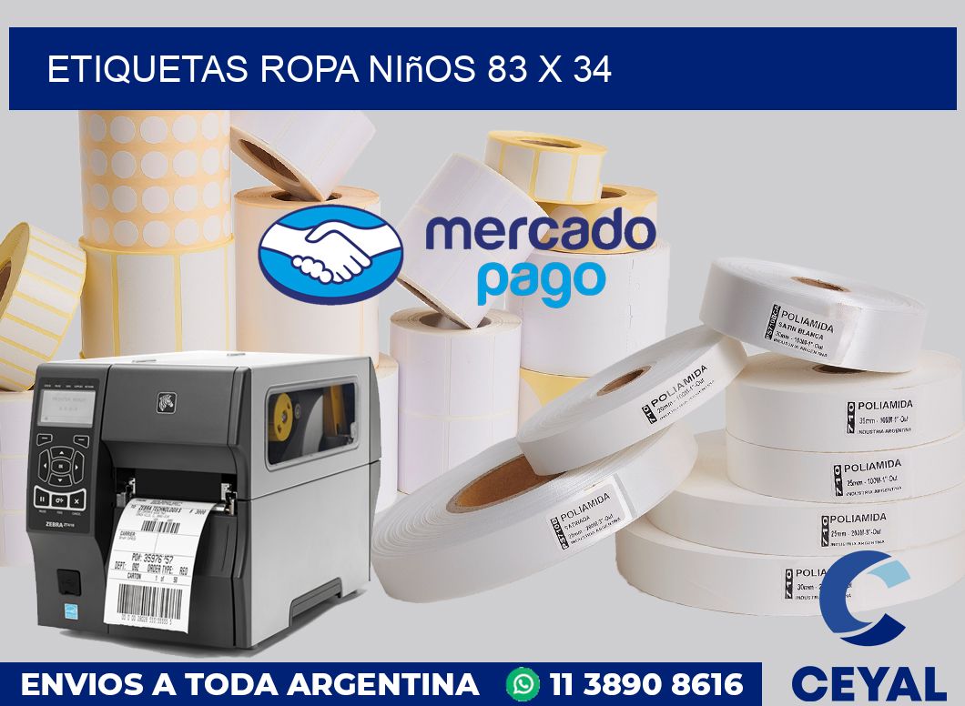 Etiquetas ropa niños 83 x 34
