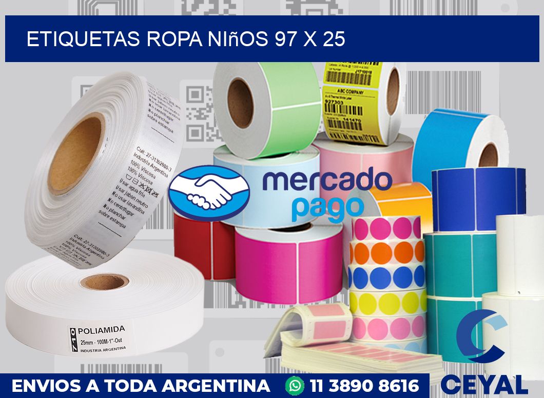 Etiquetas ropa niños 97 x 25