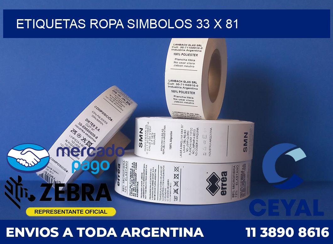 Etiquetas ropa simbolos 33 x 81