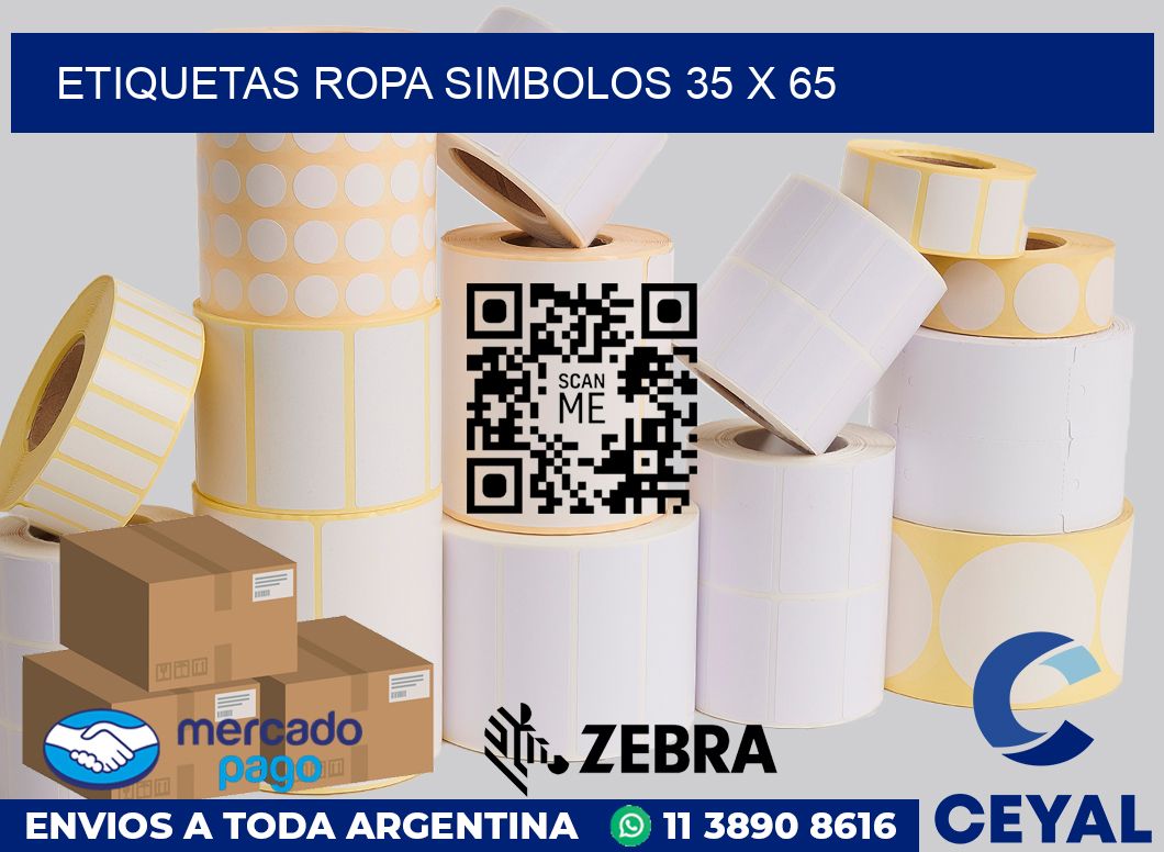 Etiquetas ropa simbolos 35 x 65