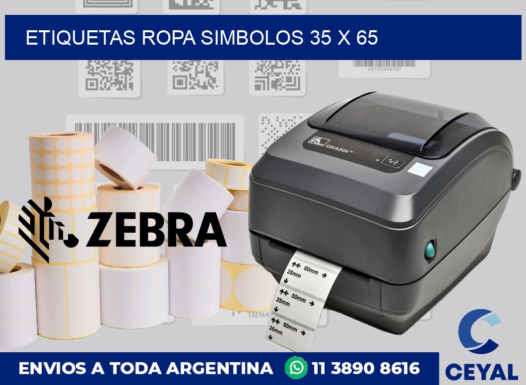 Etiquetas ropa simbolos 35 x 65