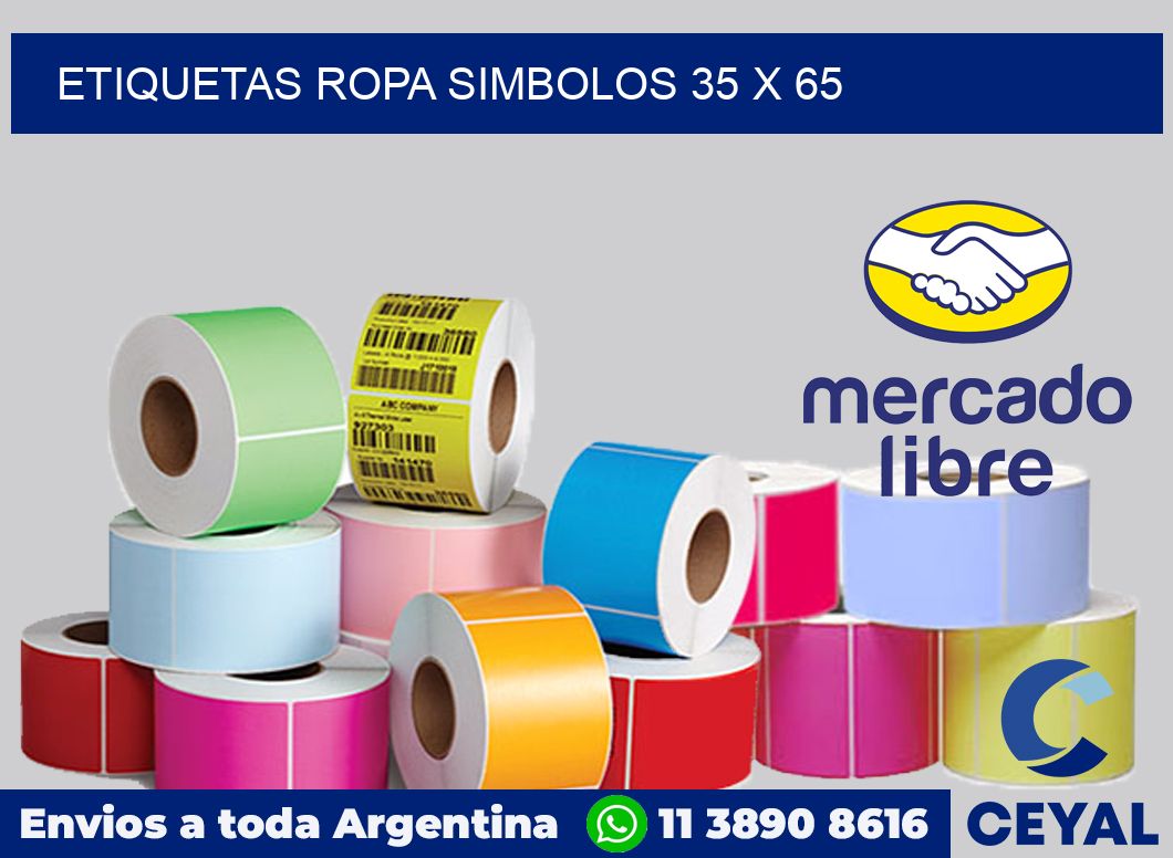 Etiquetas ropa simbolos 35 x 65
