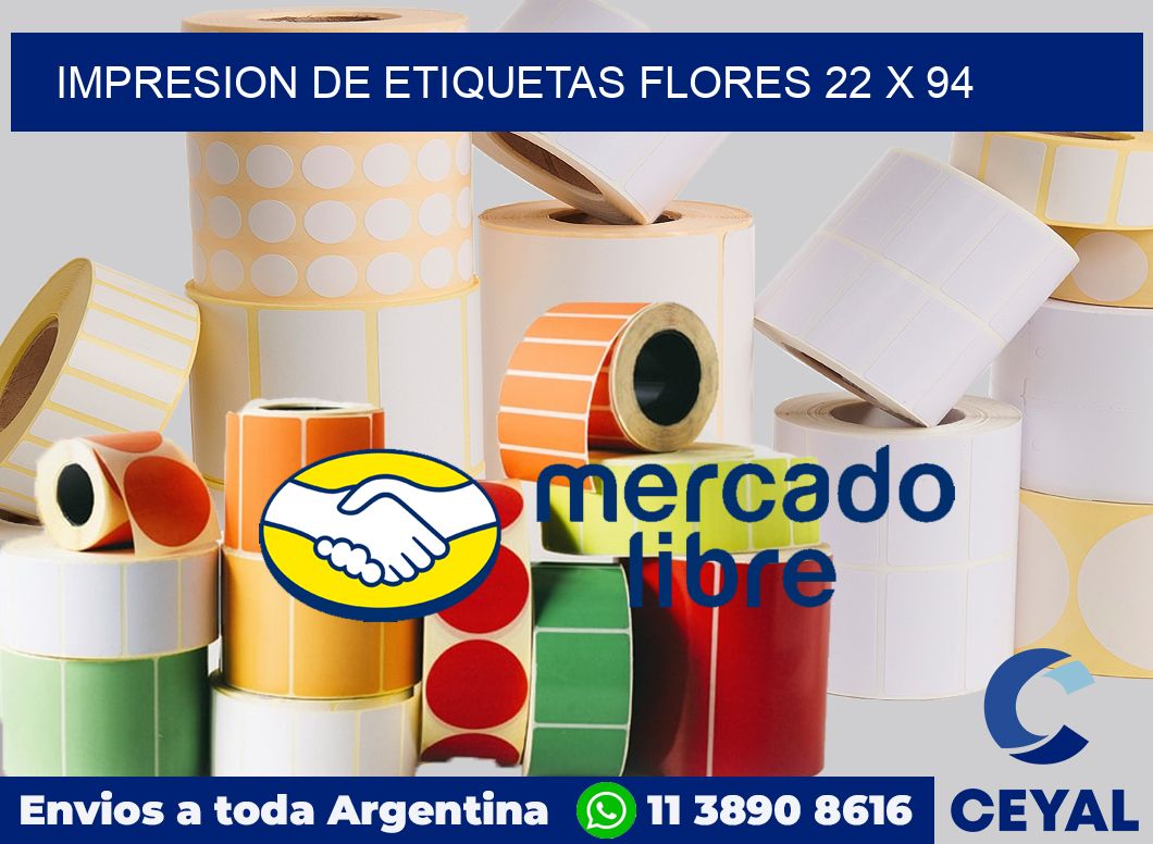 Impresion de etiquetas Flores 22 x 94
