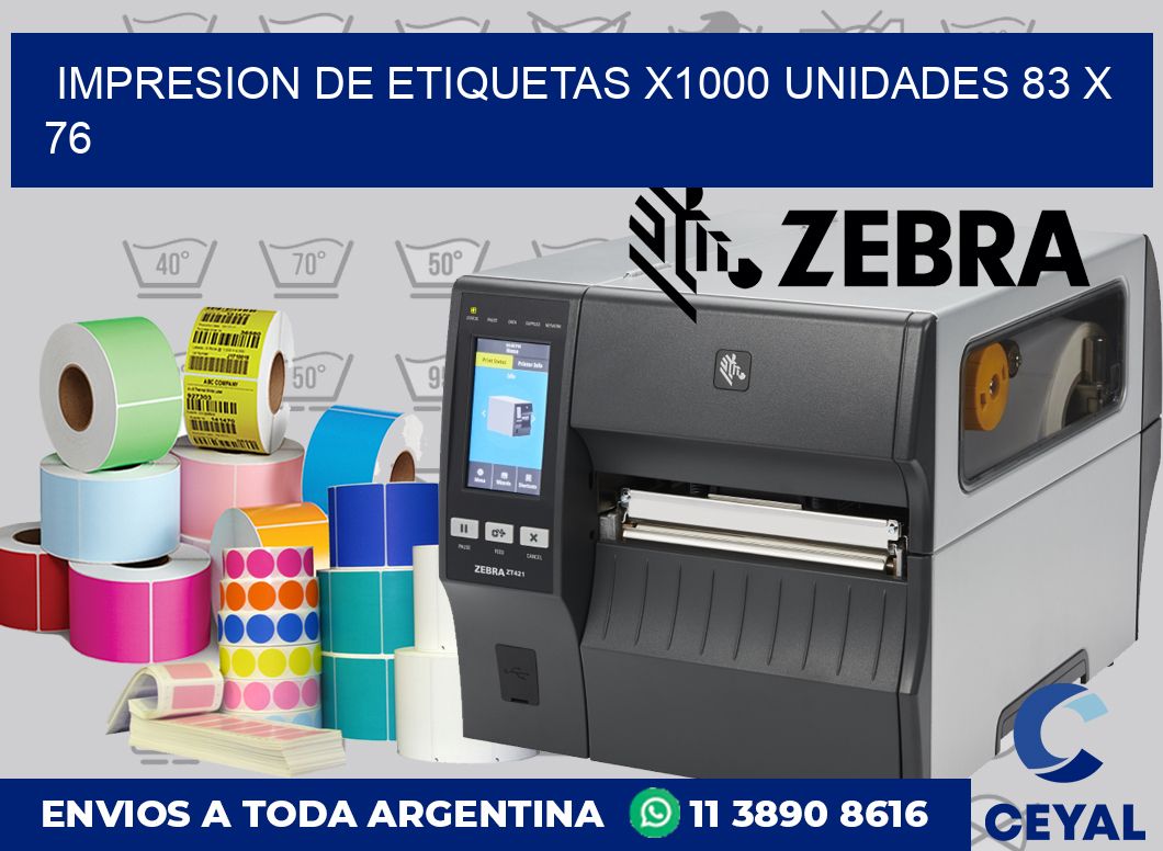 Impresion de etiquetas x1000 unidades 83 x 76