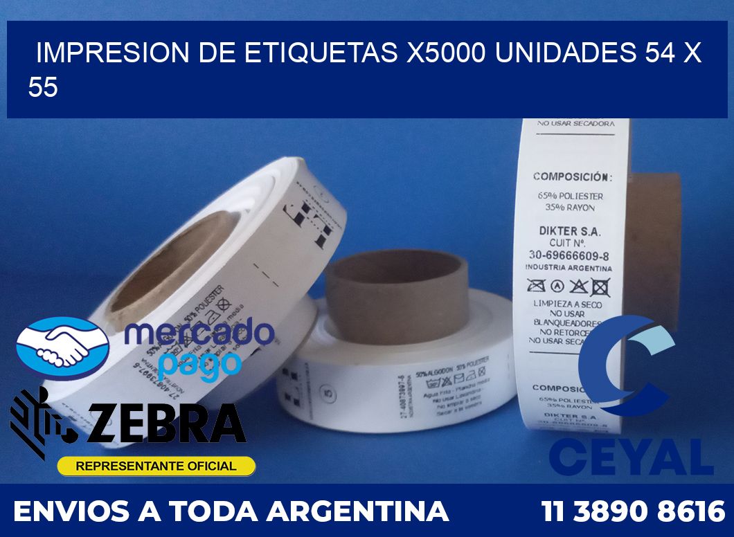 Impresion de etiquetas x5000 unidades 54 x 55