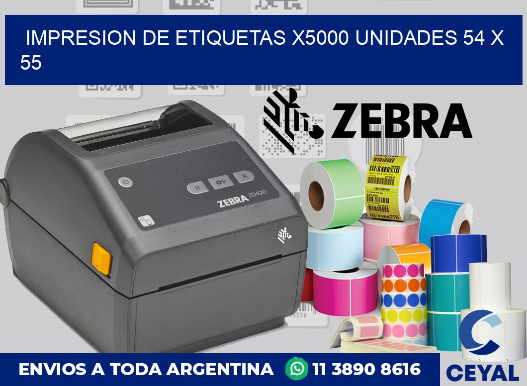 Impresion de etiquetas x5000 unidades 54 x 55