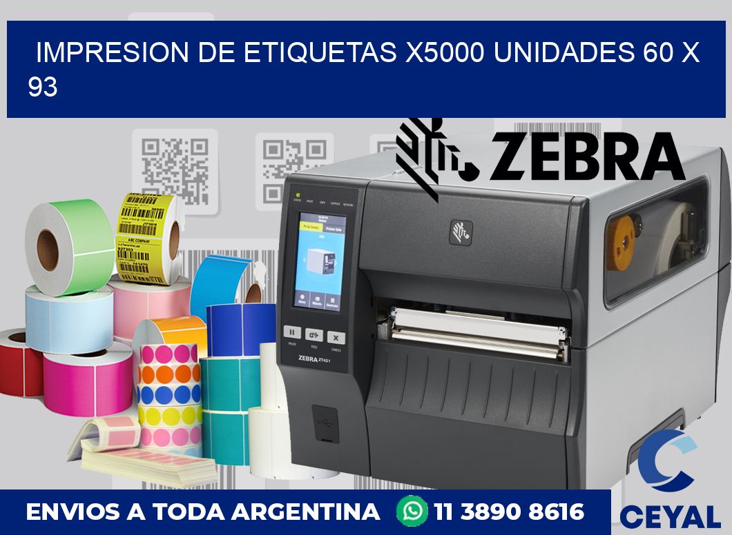 Impresion de etiquetas x5000 unidades 60 x 93