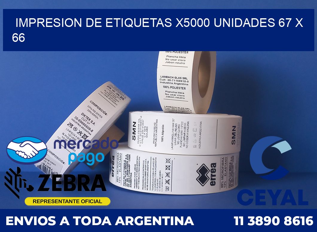 Impresion de etiquetas x5000 unidades 67 x 66