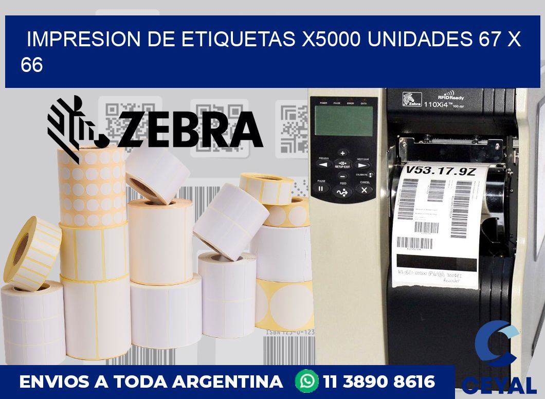Impresion de etiquetas x5000 unidades 67 x 66