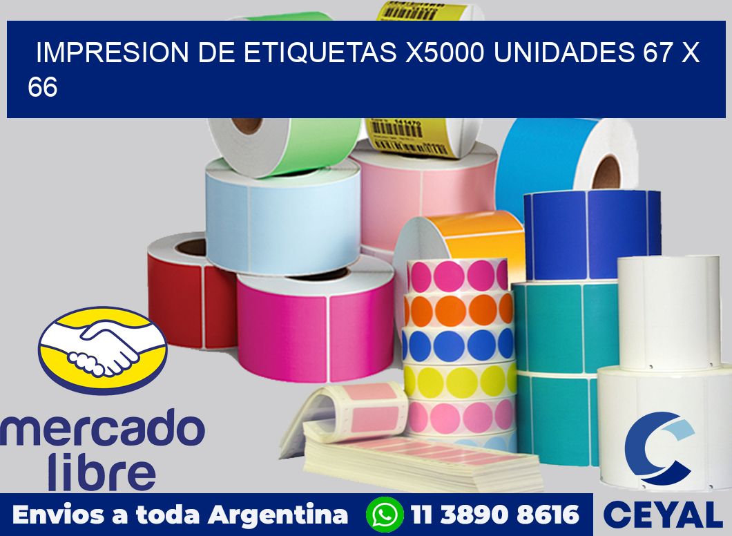 Impresion de etiquetas x5000 unidades 67 x 66