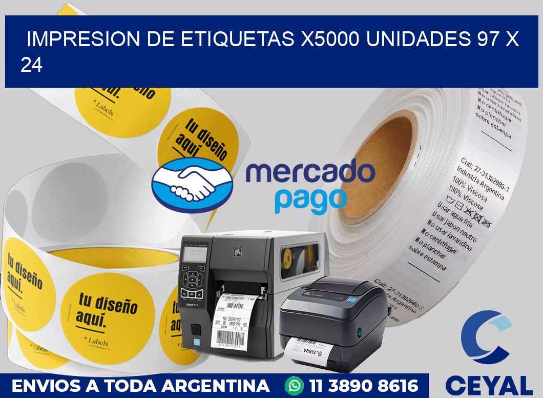 Impresion de etiquetas x5000 unidades 97 x 24