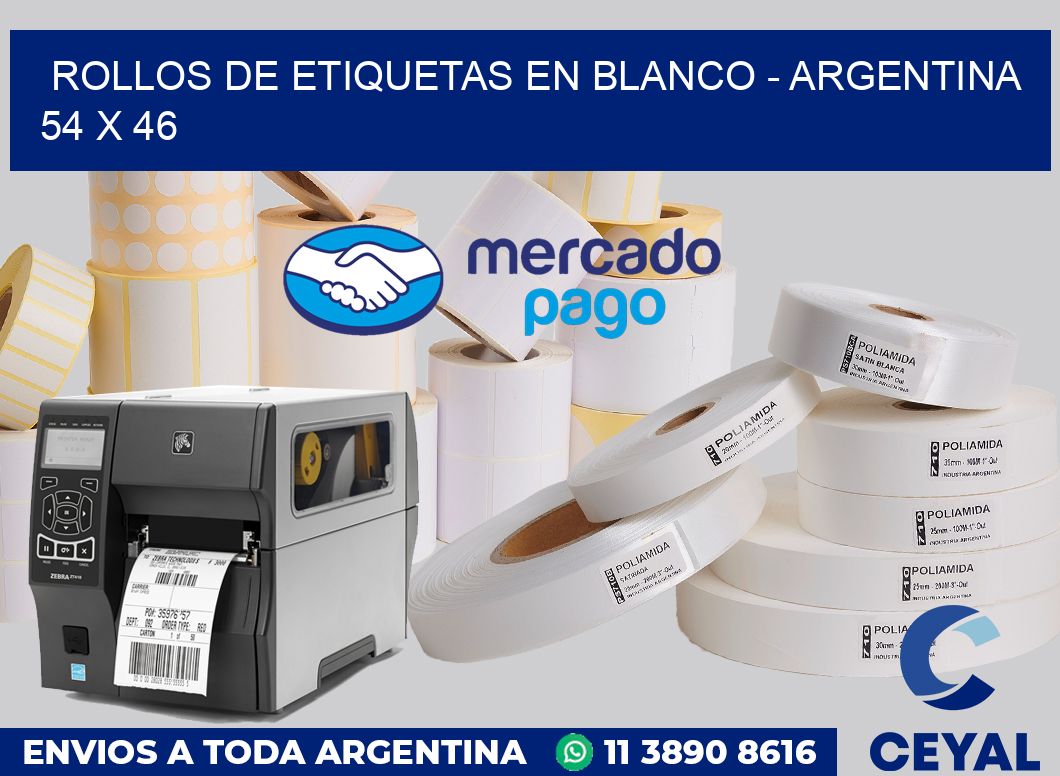 Rollos de etiquetas en blanco - Argentina 54 x 46