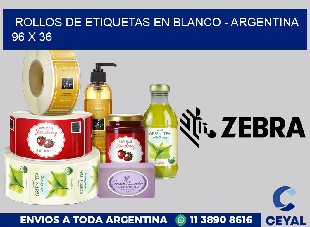 Rollos de etiquetas en blanco - Argentina 96 x 36