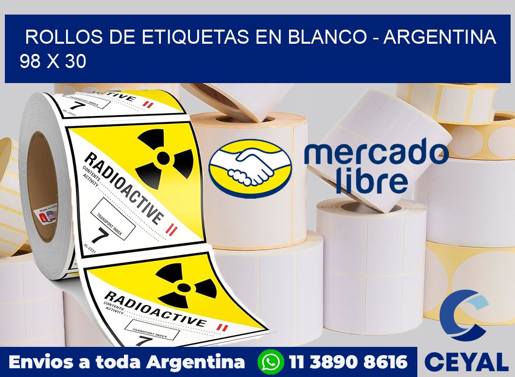 Rollos de etiquetas en blanco - Argentina 98 x 30