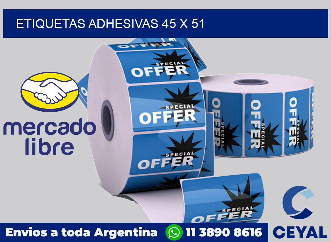 etiquetas adhesivas 45 x 51