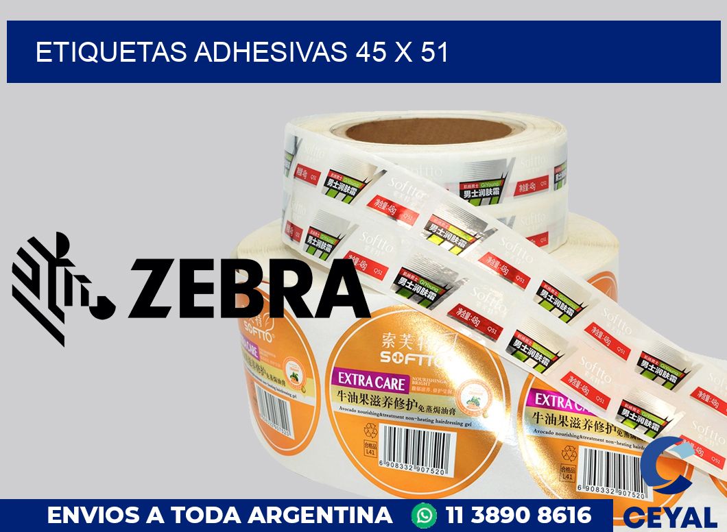 etiquetas adhesivas 45 x 51