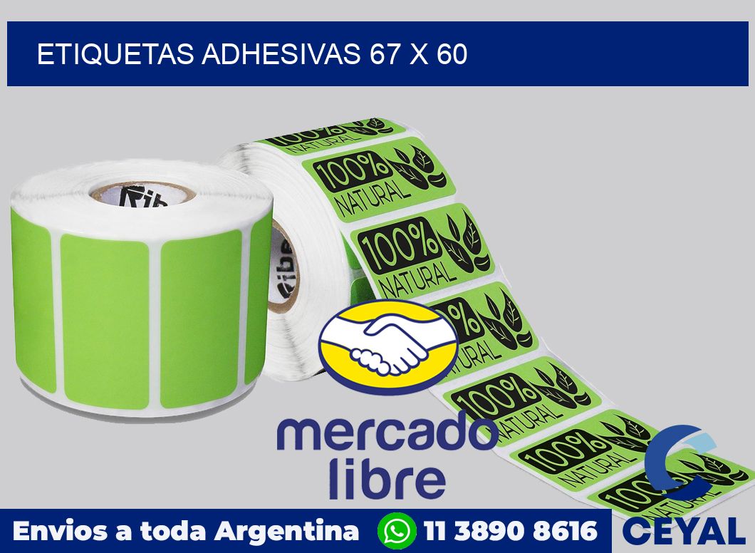 etiquetas adhesivas 67 x 60