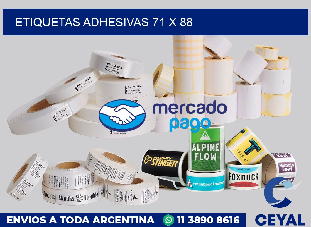 etiquetas adhesivas 71 x 88