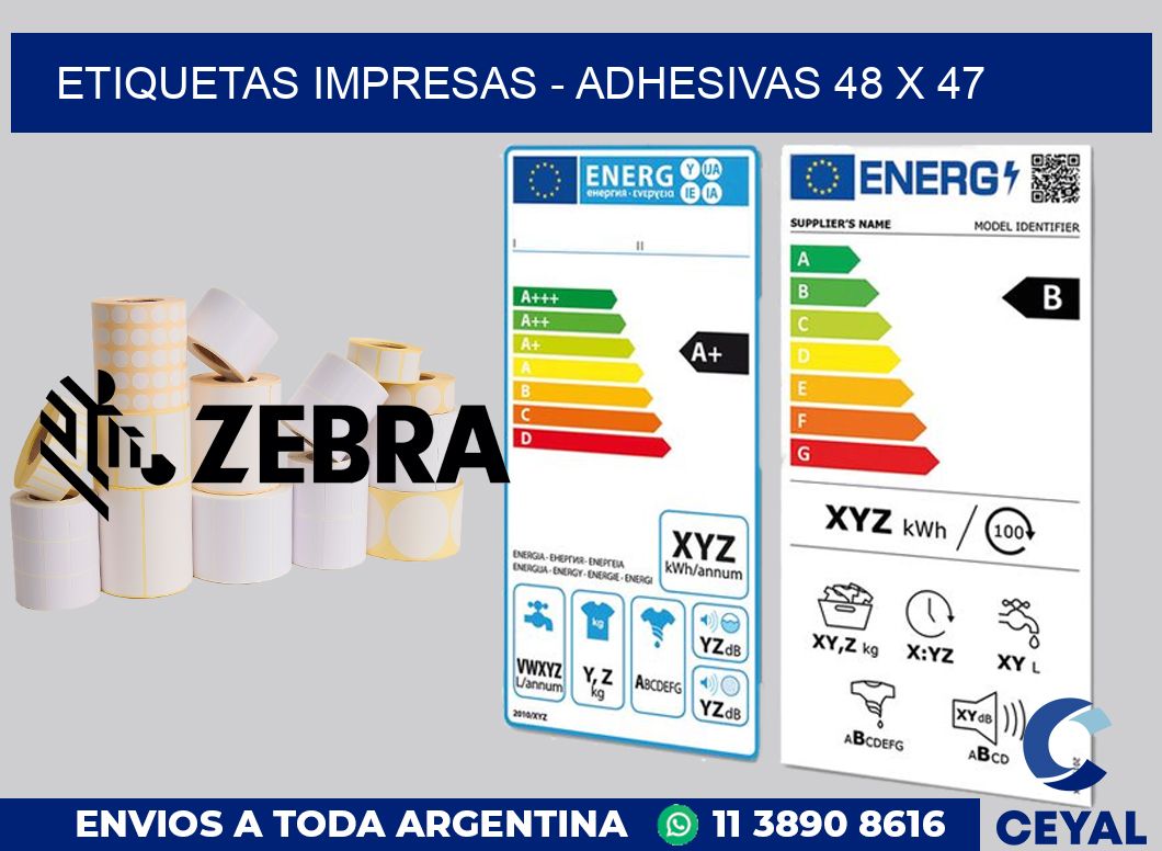 etiquetas impresas - Adhesivas 48 x 47