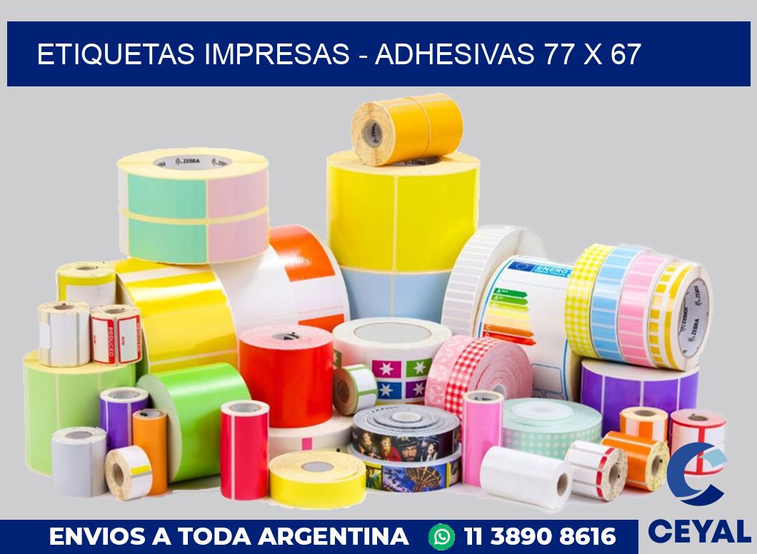 etiquetas impresas – Adhesivas 77 x 67