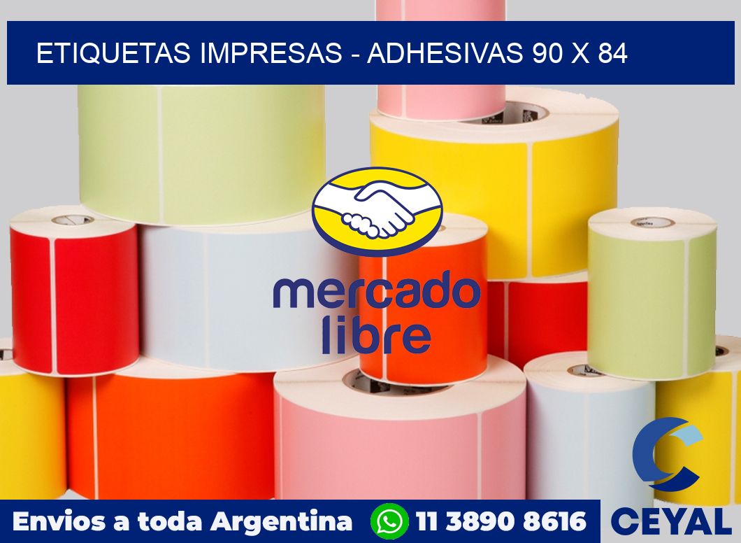 etiquetas impresas - Adhesivas 90 x 84