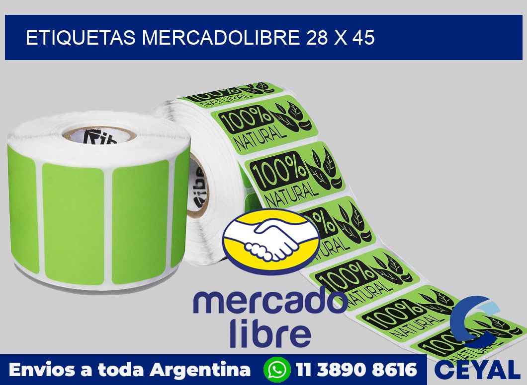 etiquetas mercadolibre 28 x 45