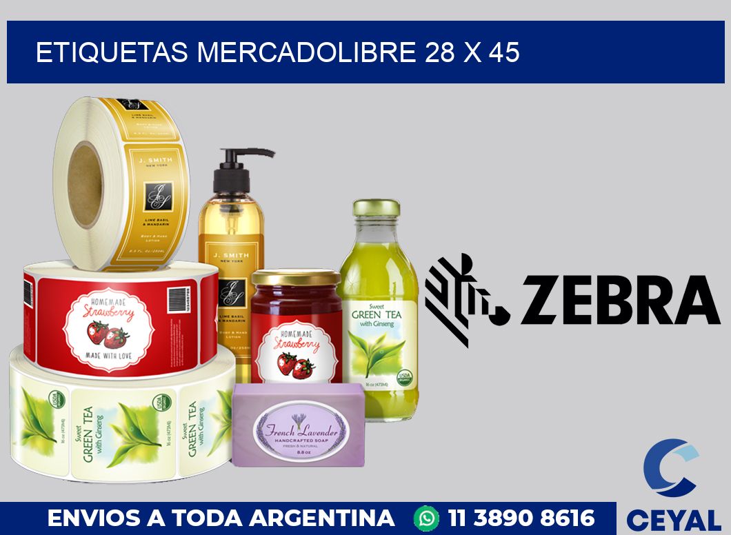 etiquetas mercadolibre 28 x 45