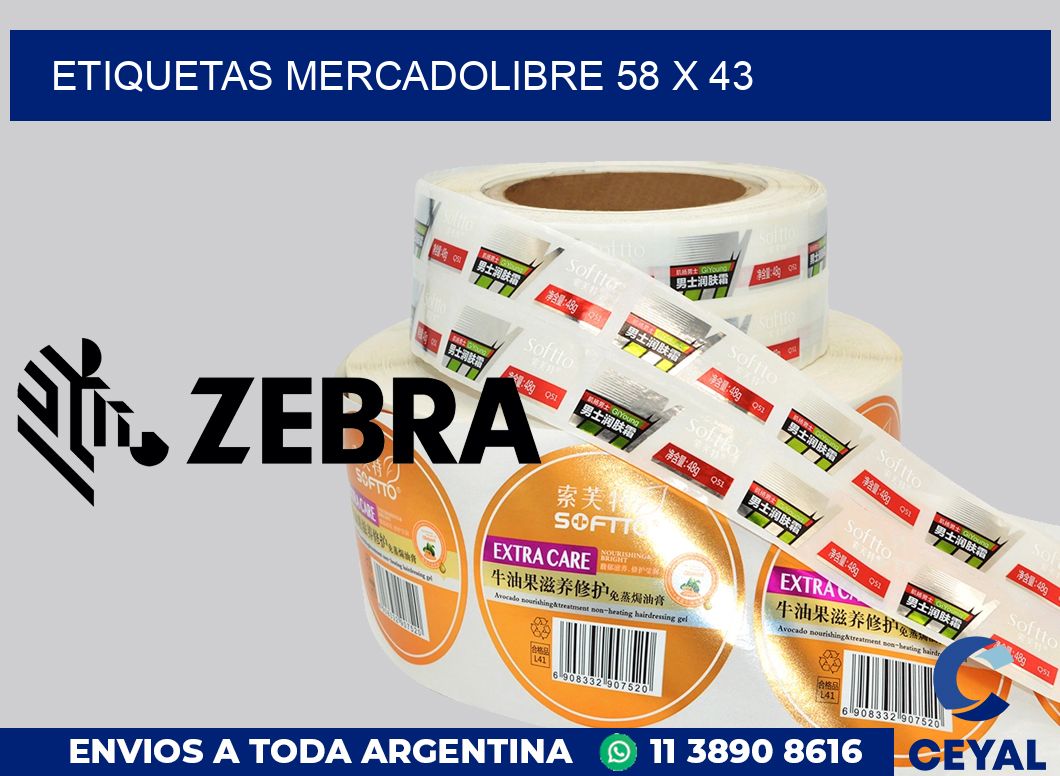 etiquetas mercadolibre 58 x 43