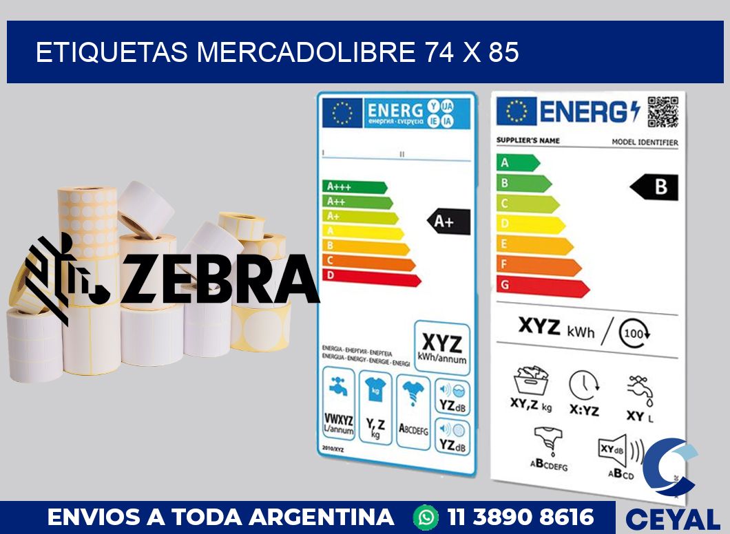 etiquetas mercadolibre 74 x 85