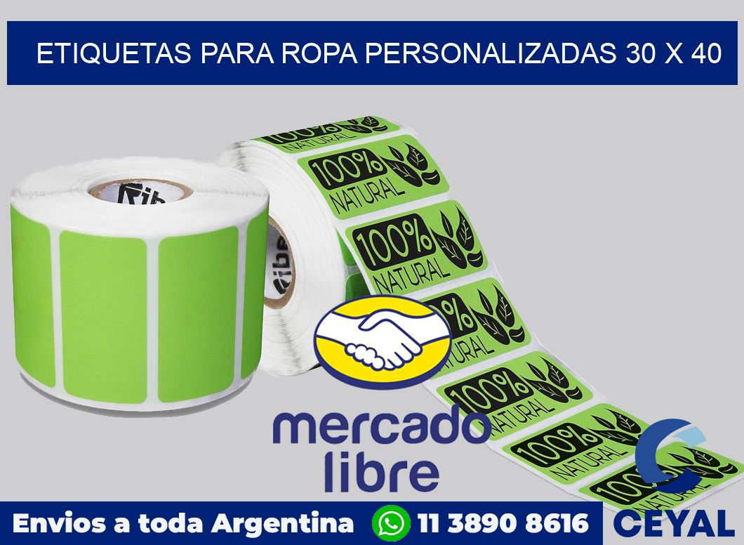 etiquetas para ropa personalizadas 30 x 40