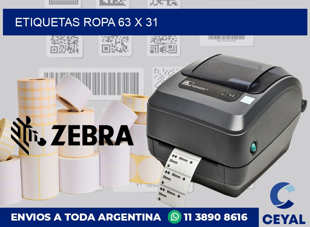 etiquetas ropa 63 x 31