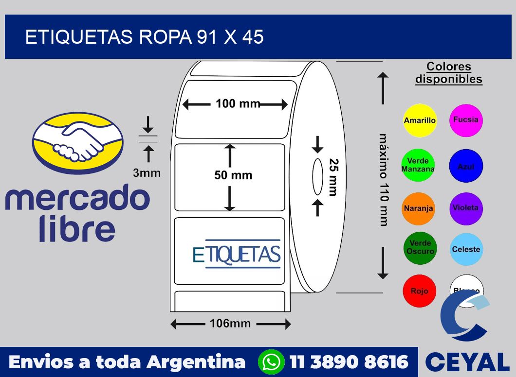 etiquetas ropa 91 x 45