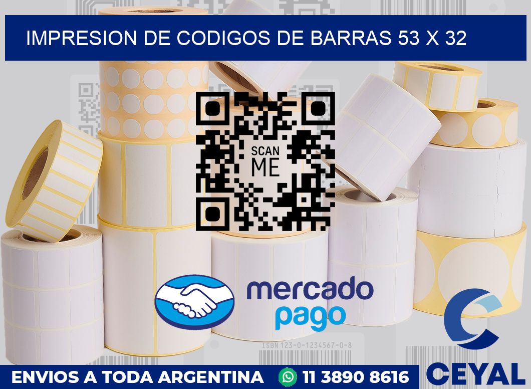 impresion de codigos de barras 53 x 32