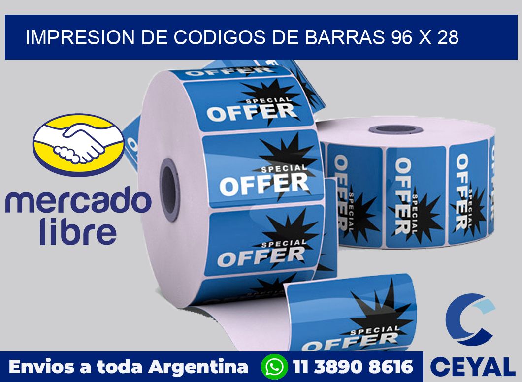 impresion de codigos de barras 96 x 28