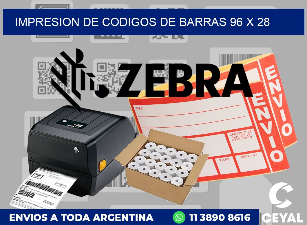 impresion de codigos de barras 96 x 28