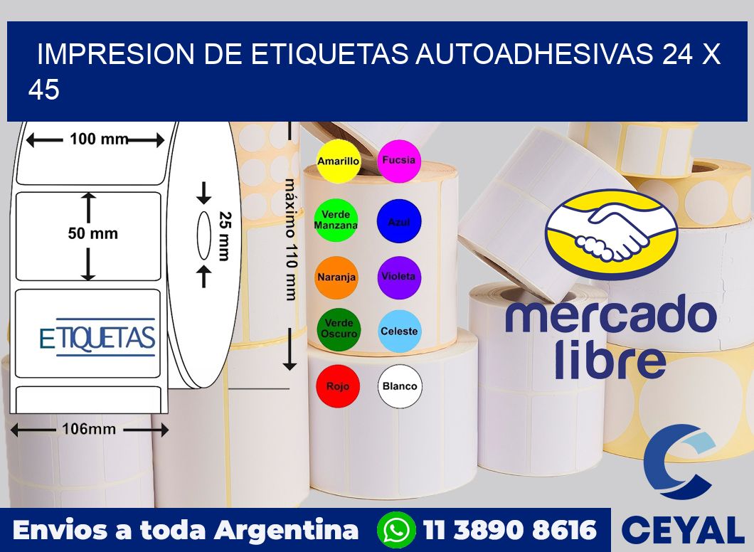 impresion de etiquetas autoadhesivas 24 x 45