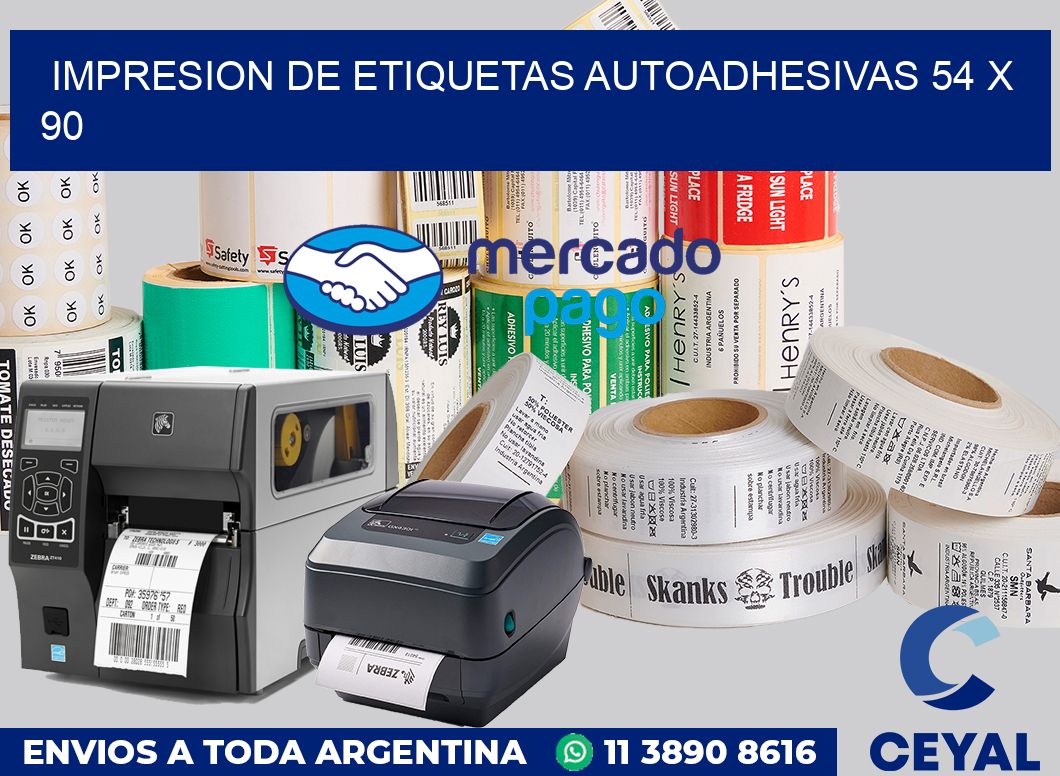 impresion de etiquetas autoadhesivas 54 x 90